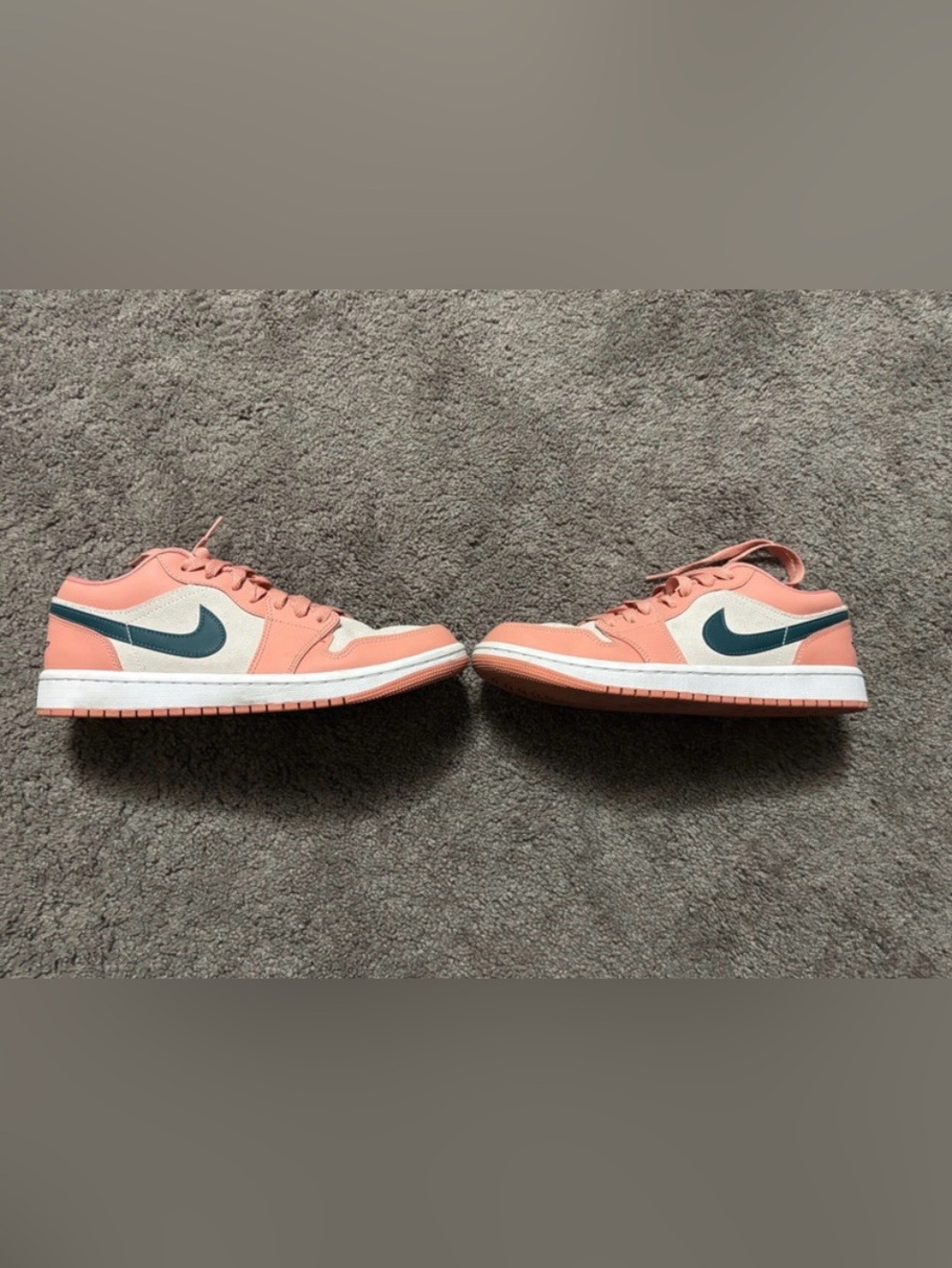 Jordan Women’s Coral and white Low-Top Sneakers